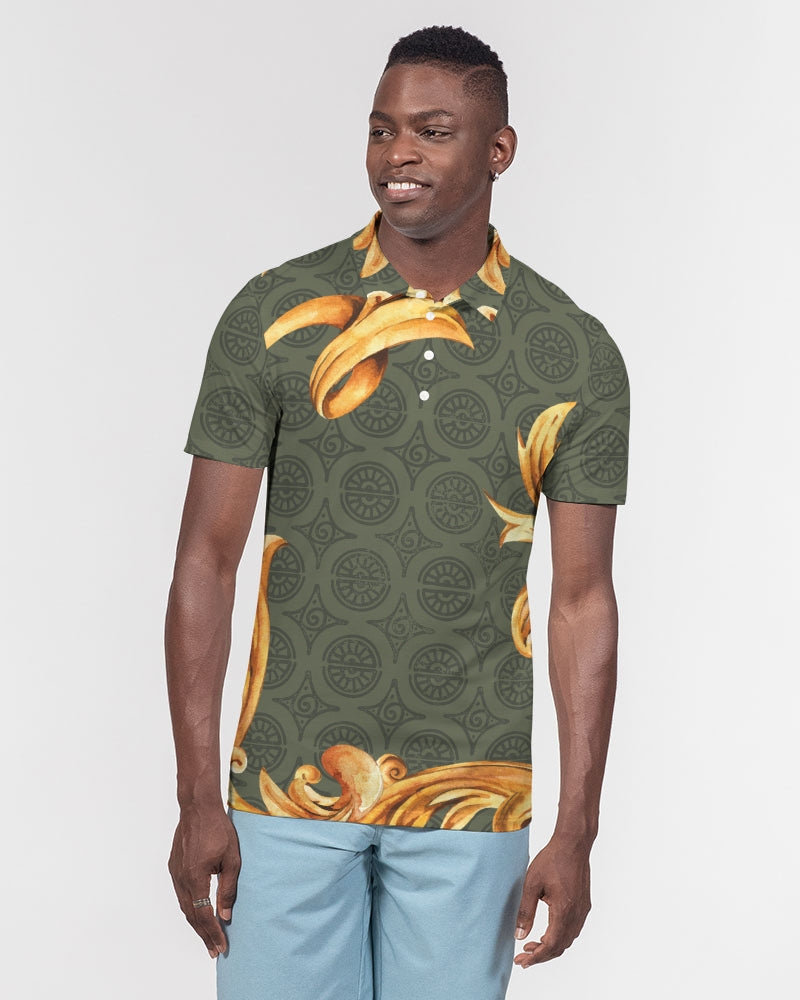 Ornate Gold Men's Slim Fit Short Sleeve Polo