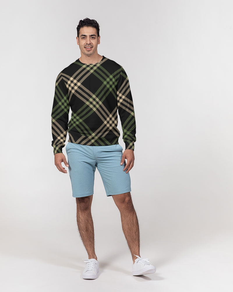 Smooth Plaid Men's Classic French Terry Crewneck Pullover