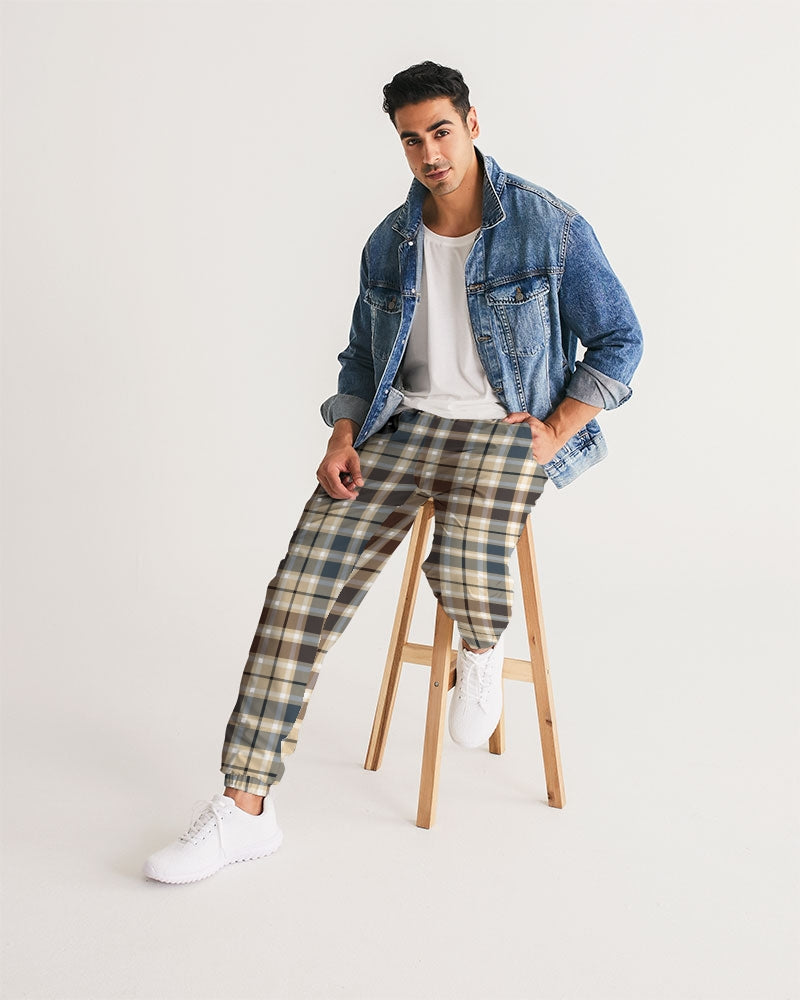 Classic Plaid Brown Men's Track Pants