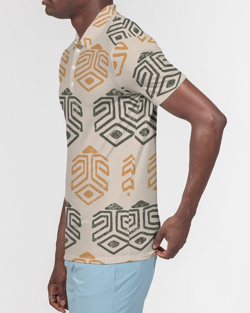 Tribal Marks Men's Slim Fit Short Sleeve Polo
