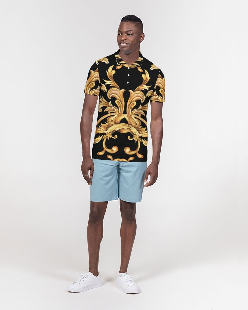 Black Gold Men's Slim Fit Short Sleeve Polo