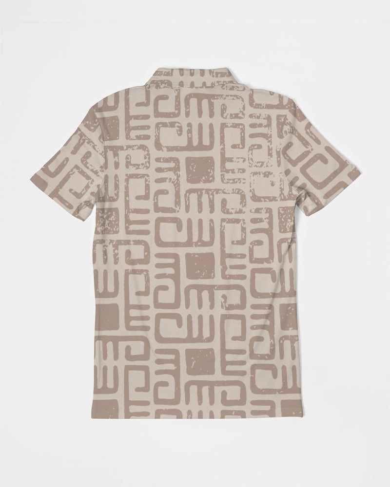 Beige Tribes Men's Slim Fit Short Sleeve Polo
