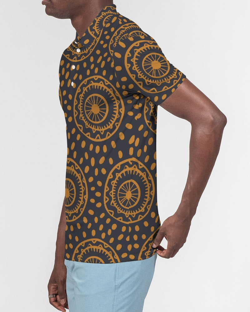 Afro Circles Men's Slim Fit Short Sleeve Polo