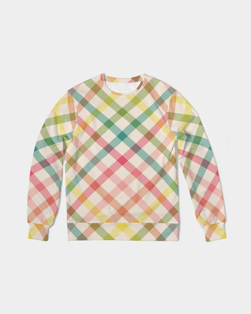 Pretty Plaid Men's Classic French Terry Crewneck Pullover