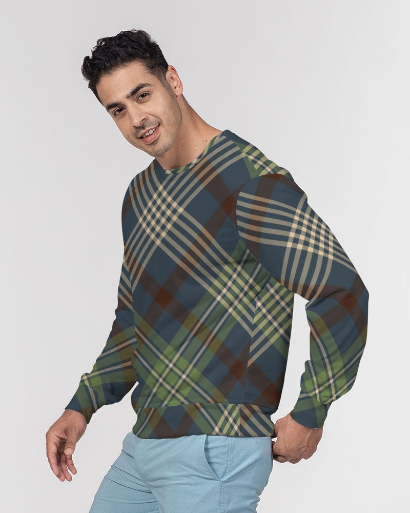 Winter Plaid Men's Classic French Terry Crewneck Pullover