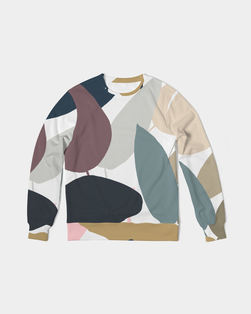 Geo Leaf Men's Classic French Terry Crewneck Pullover
