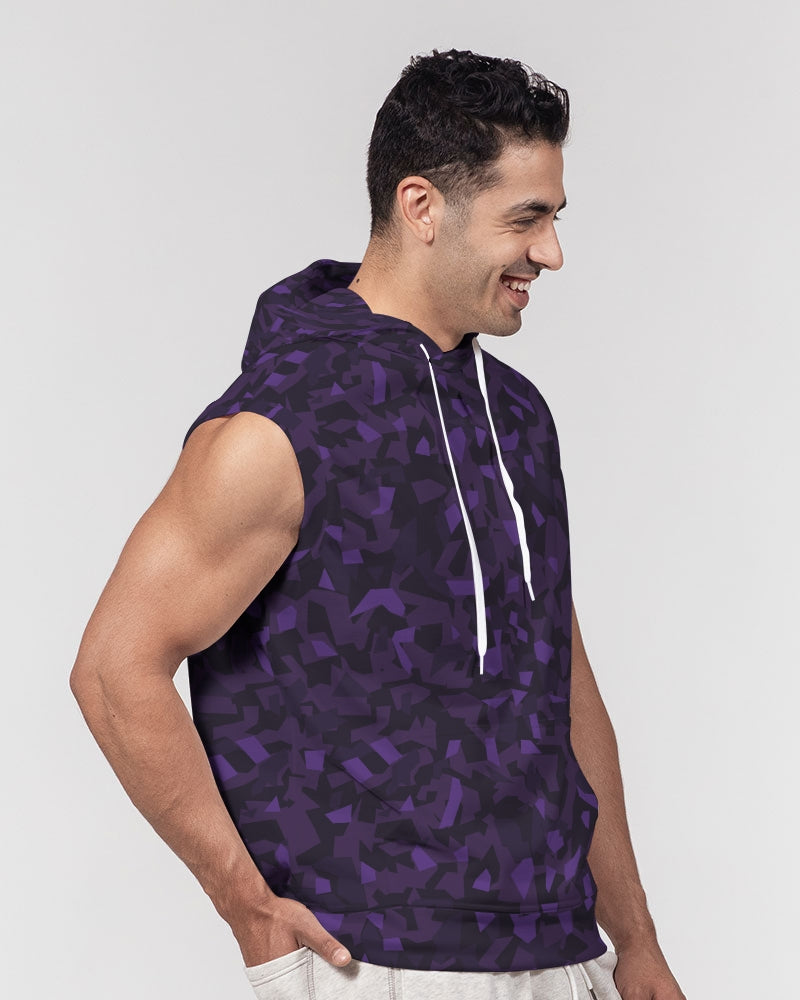 AV Purple Camo Men's Premium Heavyweight Sleeveless Hoodie