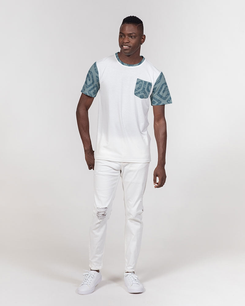 Teal Tribal Cloth Men's Everyday Pocket Tee