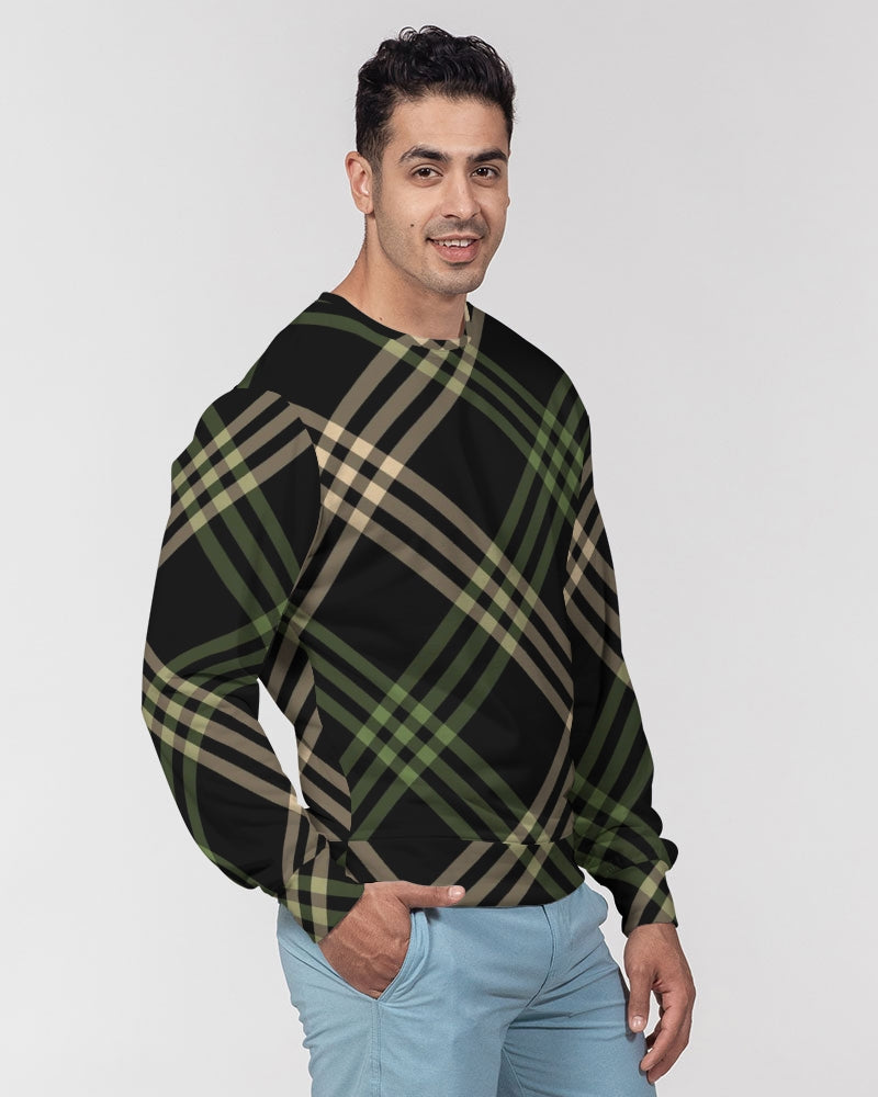 Smooth Plaid Men's Classic French Terry Crewneck Pullover