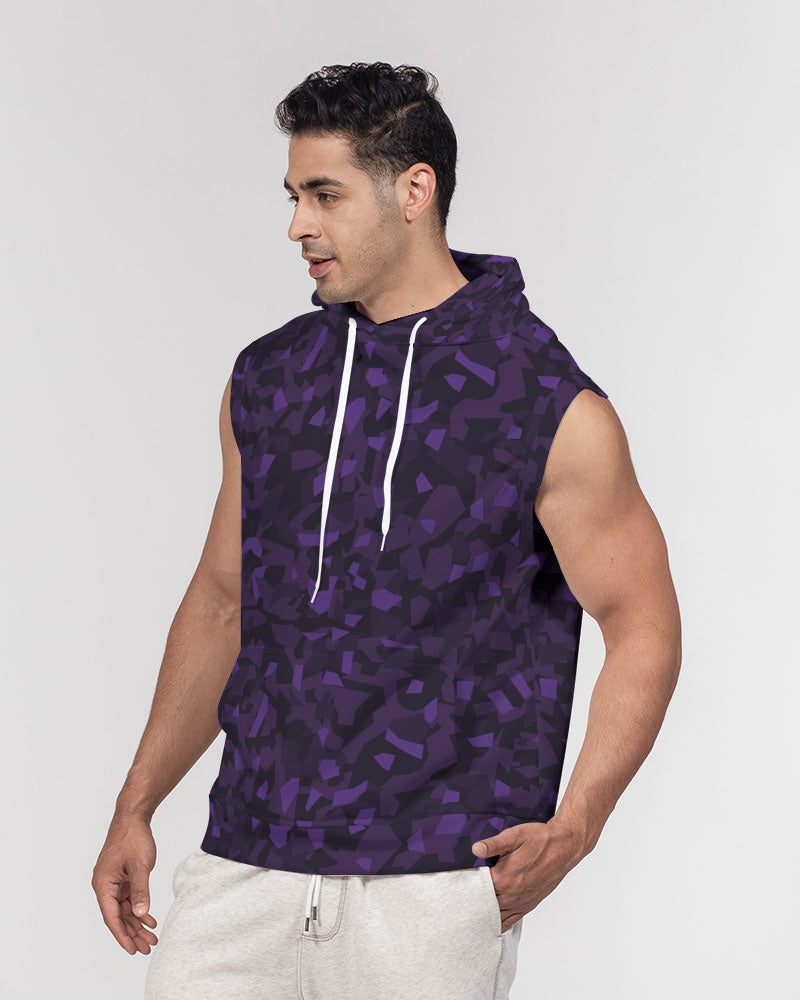 AV Purple Camo Men's Premium Heavyweight Sleeveless Hoodie