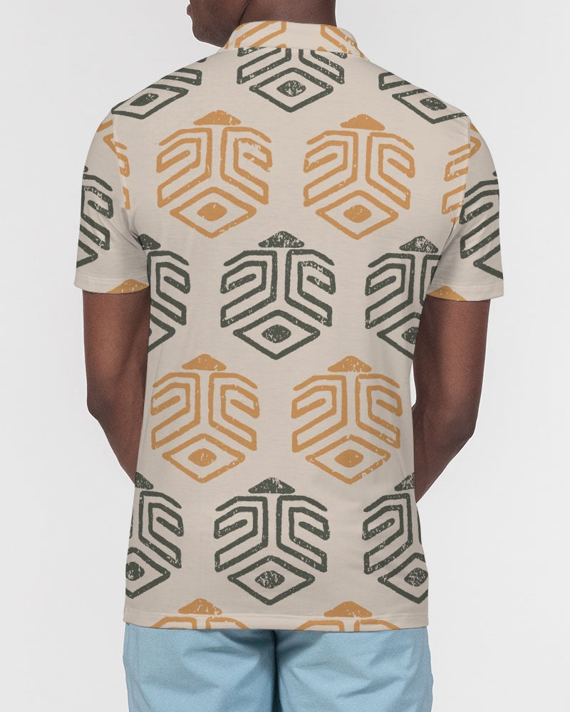 Tribal Marks Men's Slim Fit Short Sleeve Polo