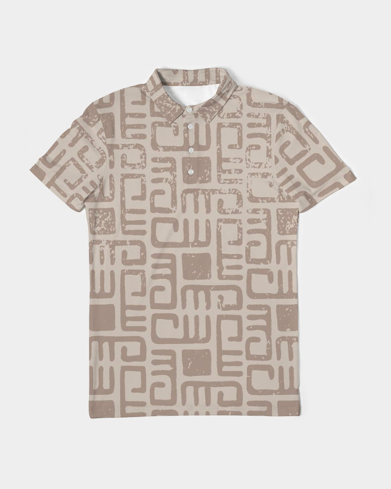 Beige Tribes Men's Slim Fit Short Sleeve Polo