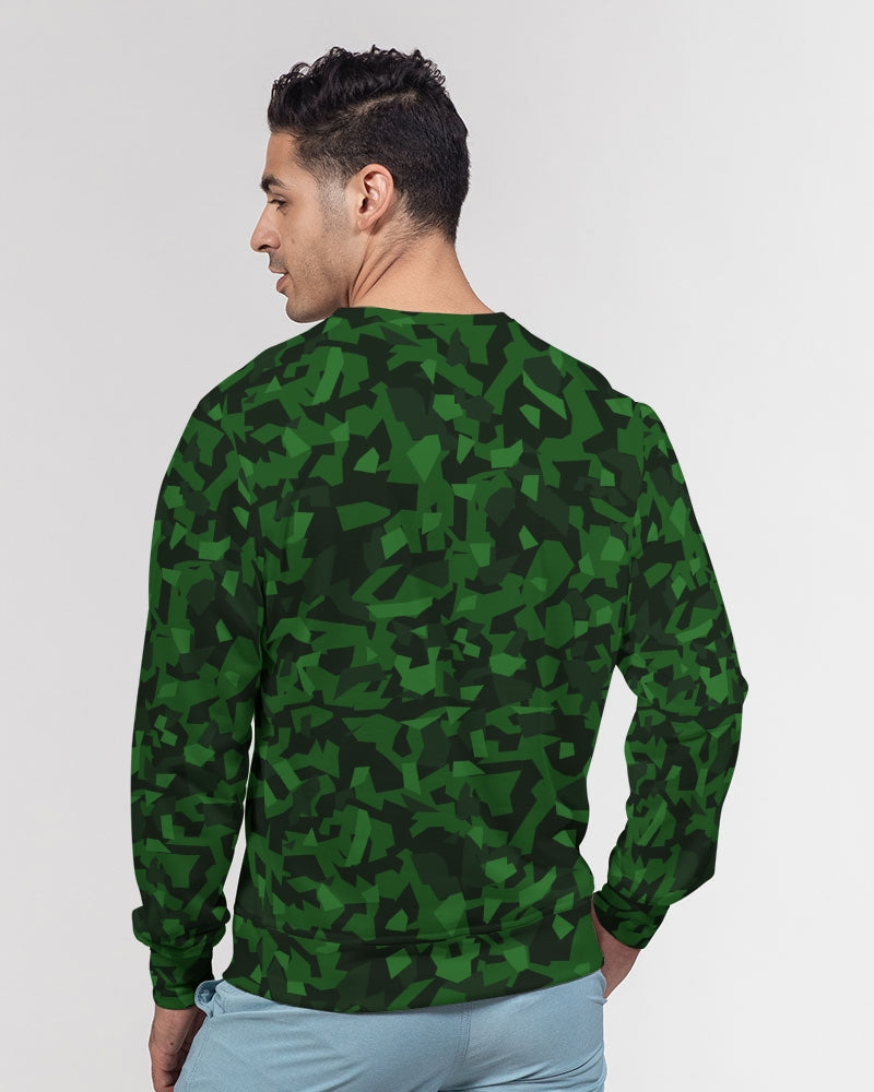 AV Green Camo Men's Classic French Terry Crewneck Pullover