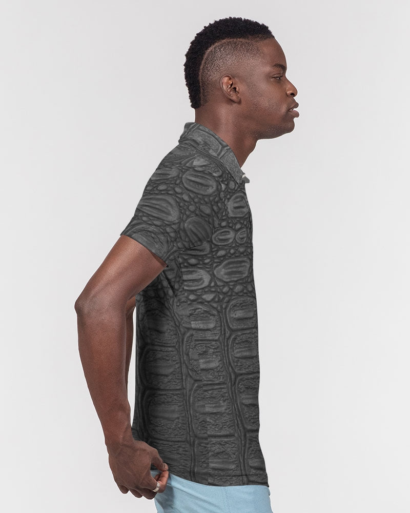 Black Crocodile Love Men's Slim Fit Short Sleeve Polo