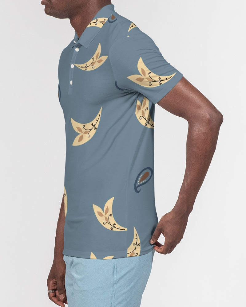 Avocado Paisley Men's Slim Fit Short Sleeve Polo