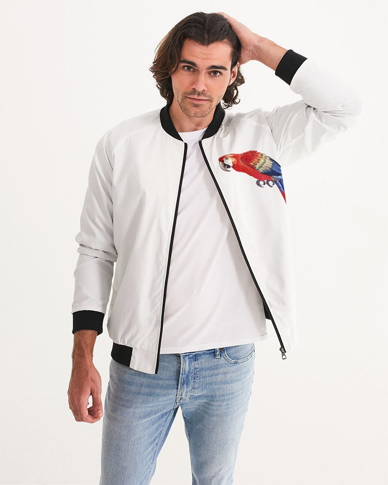 Men's Parrot Love Bomber Jacket — bold all-over print by AmbiVirile, view 5