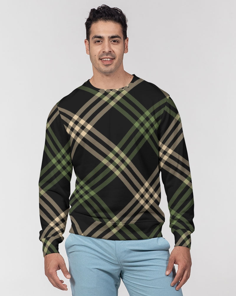 Smooth Plaid Men's Classic French Terry Crewneck Pullover