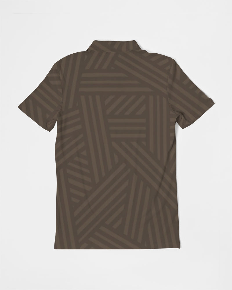 Brown Weave Slim Fit Polo