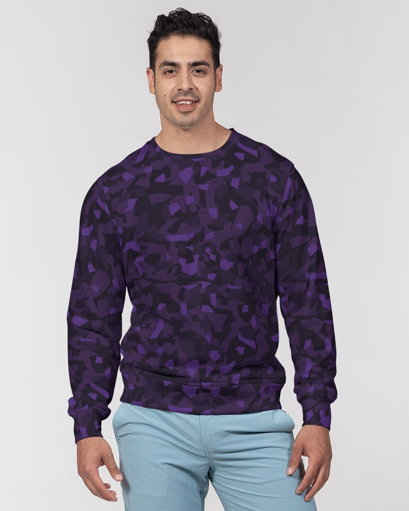 AV Purple Camo Men's Classic French Terry Crewneck Pullover