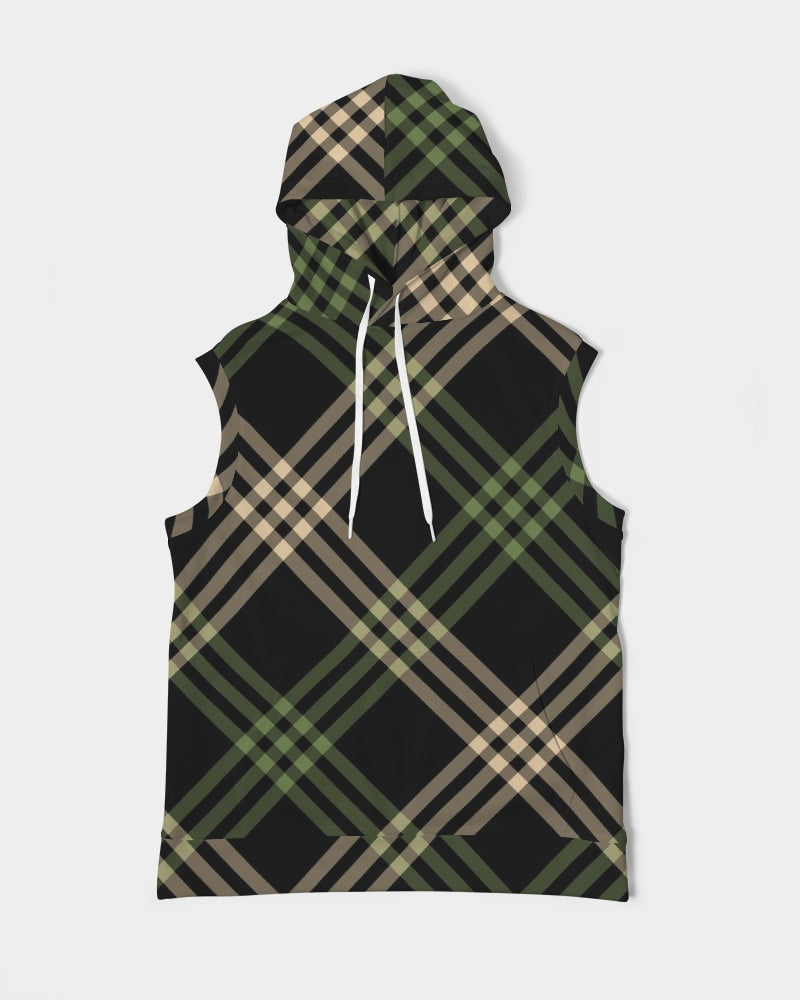 Smooth Plaid Premium Sleeveless Hoodie