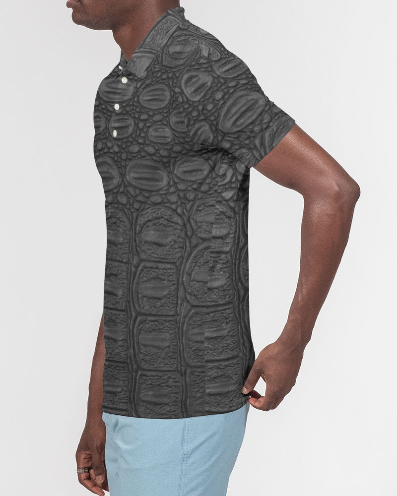 Black Crocodile Love Men's Slim Fit Short Sleeve Polo