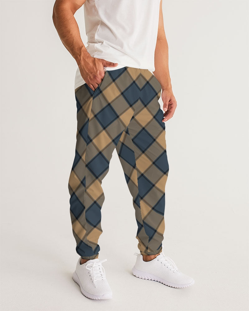 Dark Teal Plaid Men's Track Pants