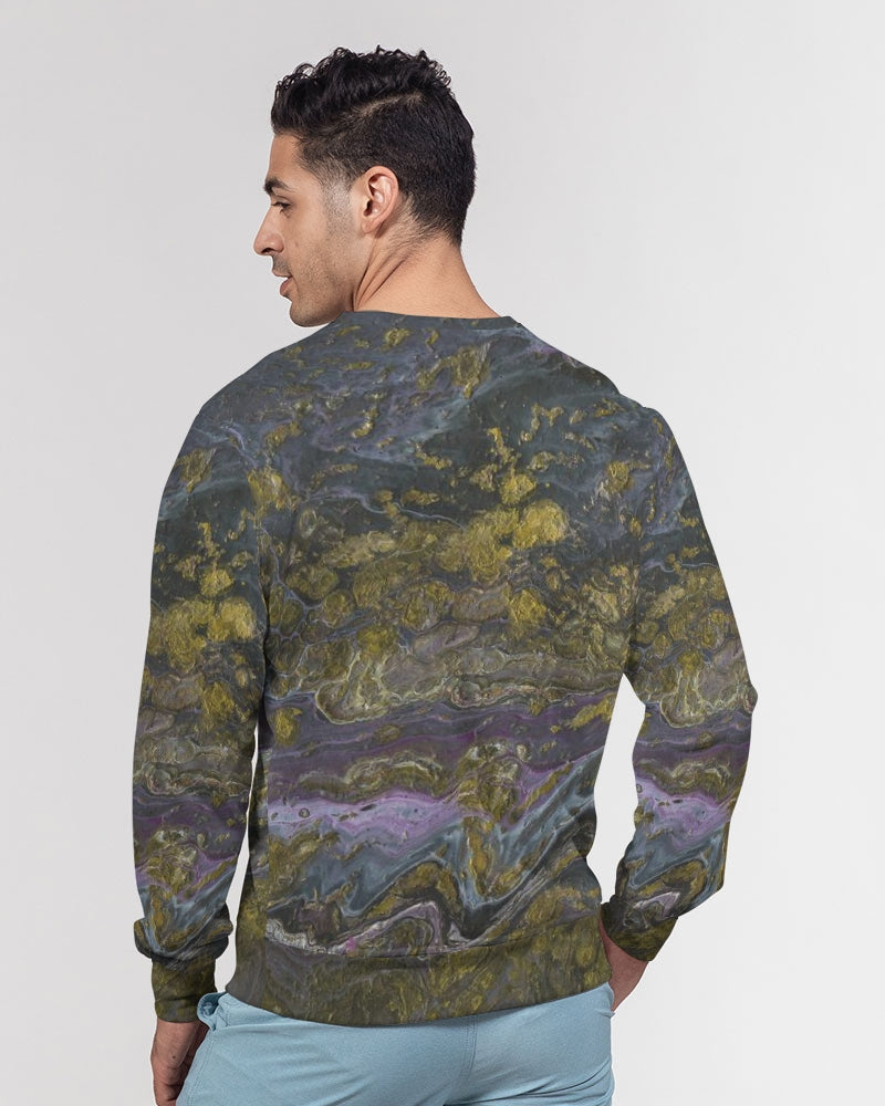 Gold Paint Men's Classic French Terry Crewneck Pullover