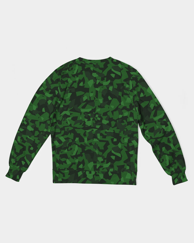 AV Green Camo Men's Classic French Terry Crewneck Pullover