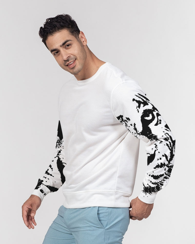 Tiger Black Head Men's Classic French Terry Crewneck Pullover