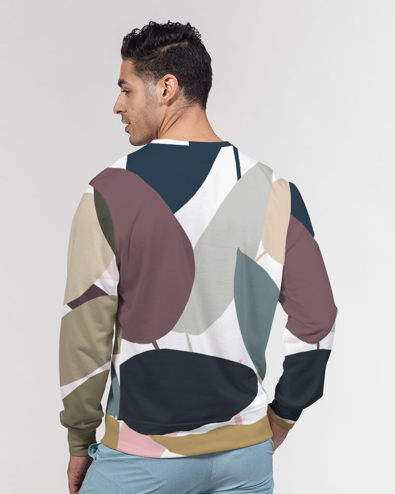Geo Leaf Men's Classic French Terry Crewneck Pullover