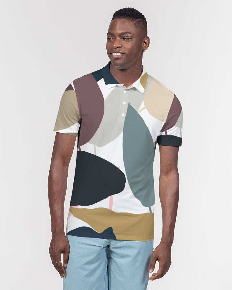 Geo Leaf Men's Slim Fit Short Sleeve Polo