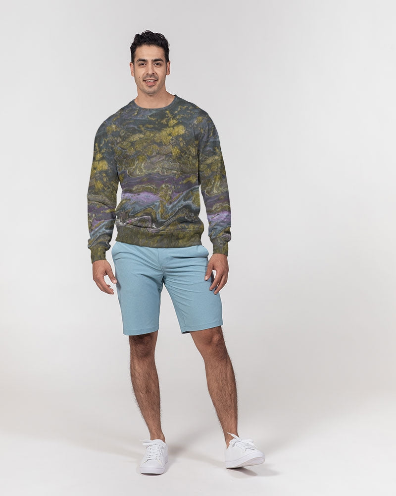 Gold Paint Men's Classic French Terry Crewneck Pullover