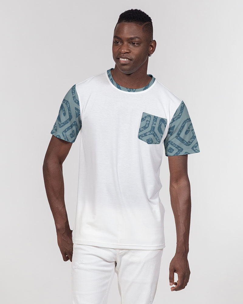 Teal Tribal Cloth Men's Everyday Pocket Tee