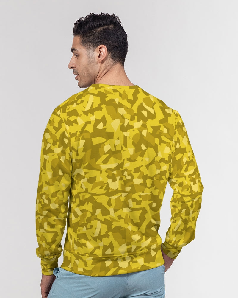 AV Yellow Camo Men's Classic French Terry Crewneck Pullover