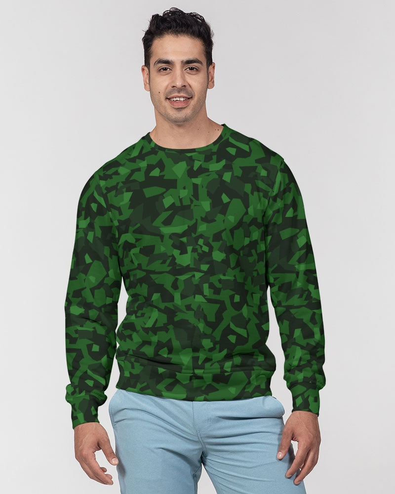 AV Green Camo Men's Classic French Terry Crewneck Pullover