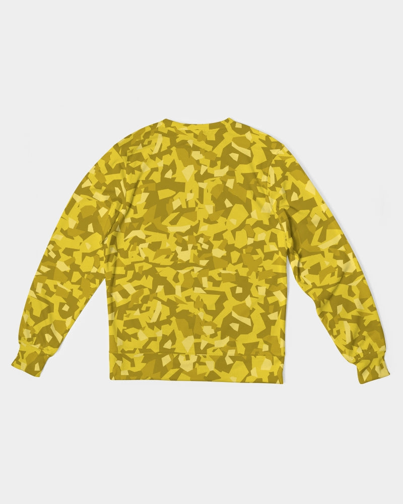 AV Yellow Camo Men's Classic French Terry Crewneck Pullover