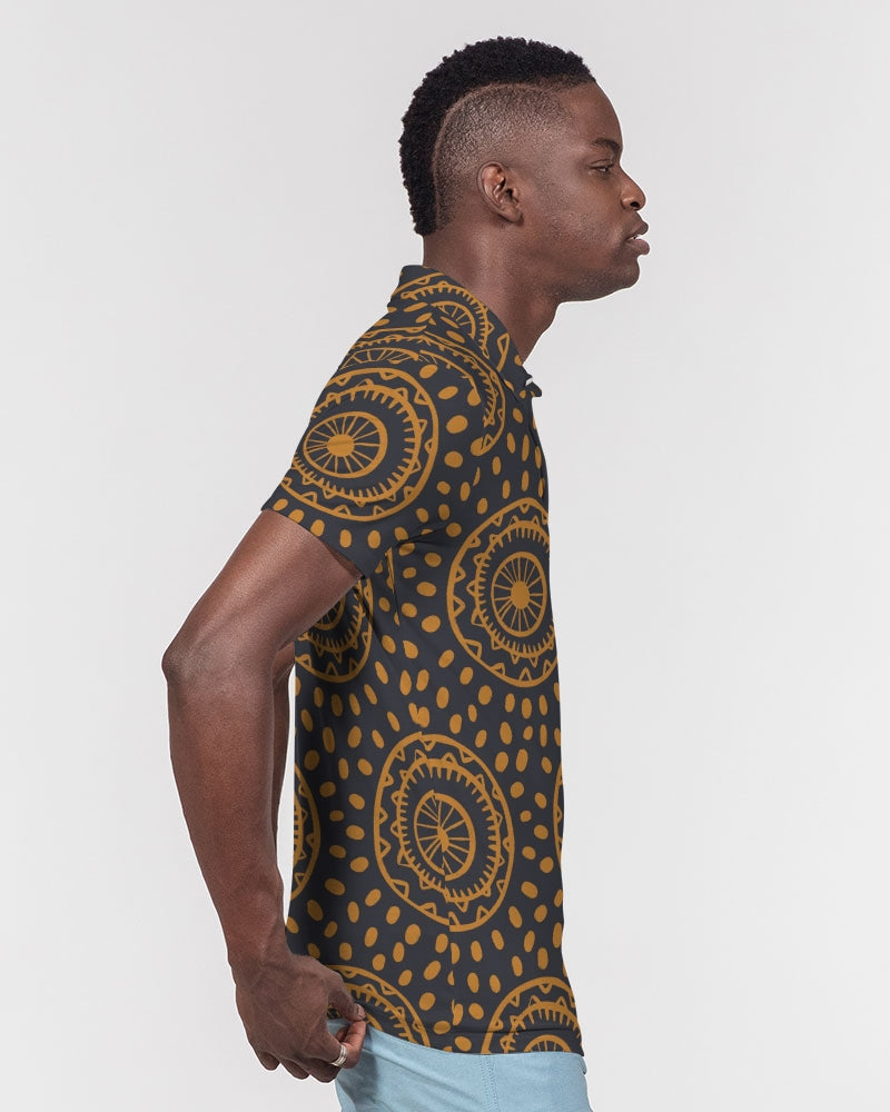 Afro Circles Men's Slim Fit Short Sleeve Polo