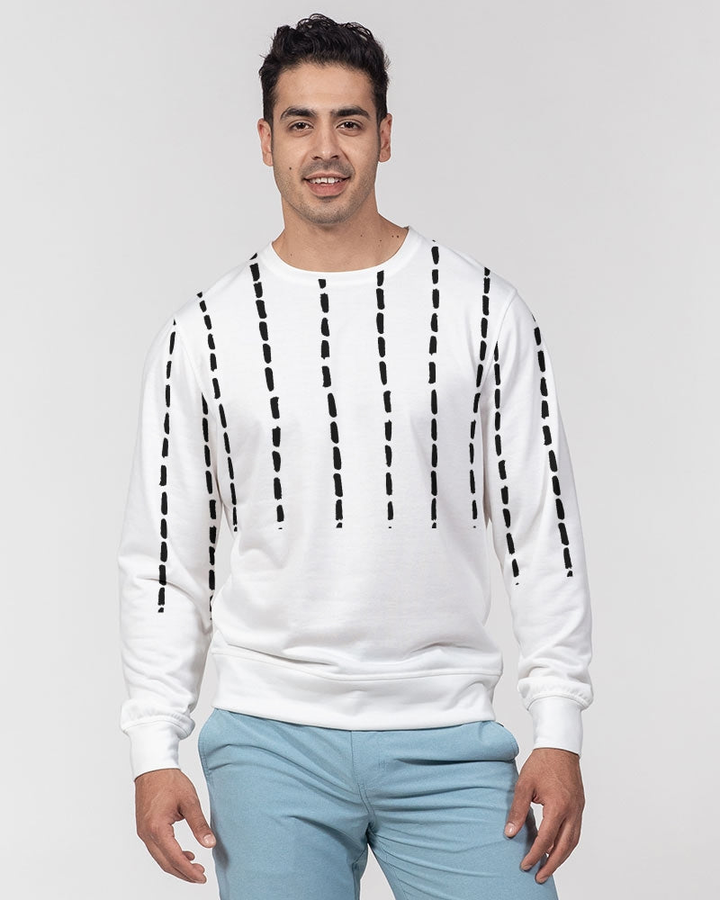 dot stripe Men's Classic French Terry Crewneck Pullover