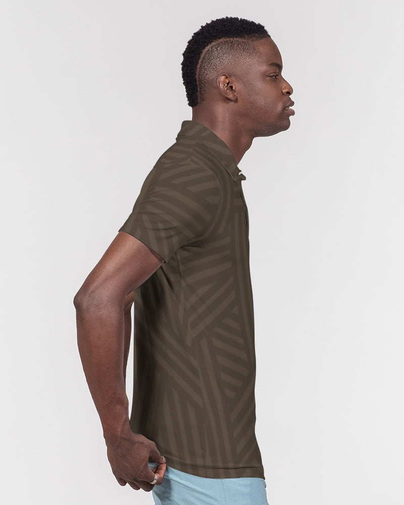 Brown Weave Slim Fit Polo