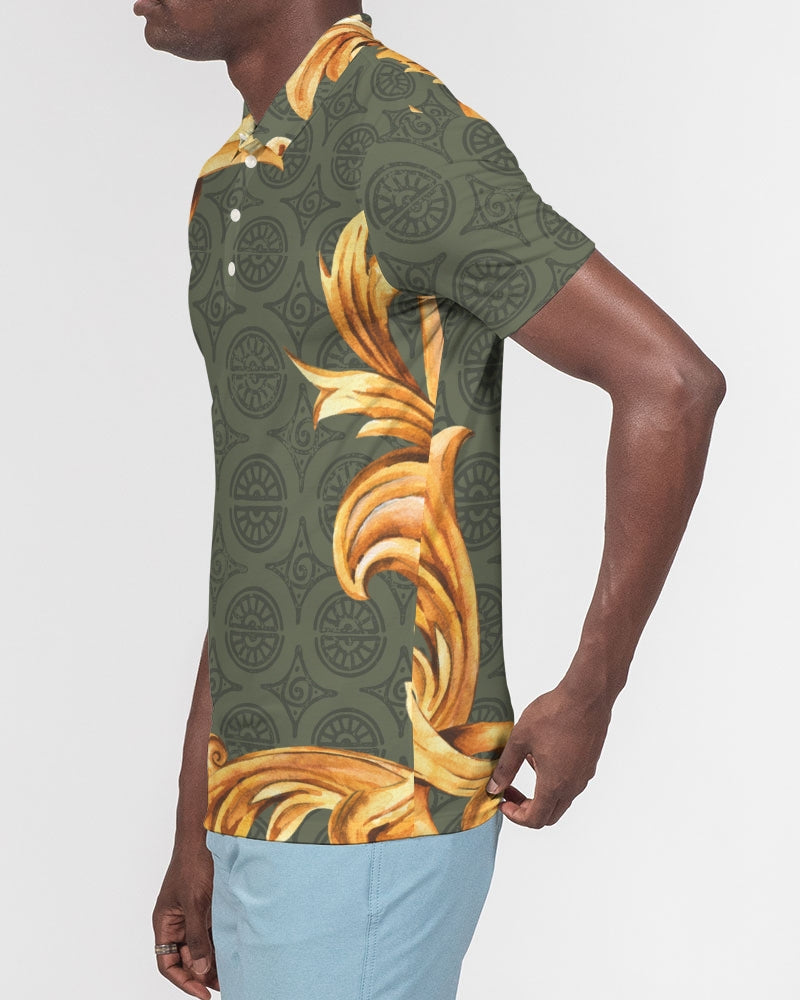 Ornate Gold Men's Slim Fit Short Sleeve Polo