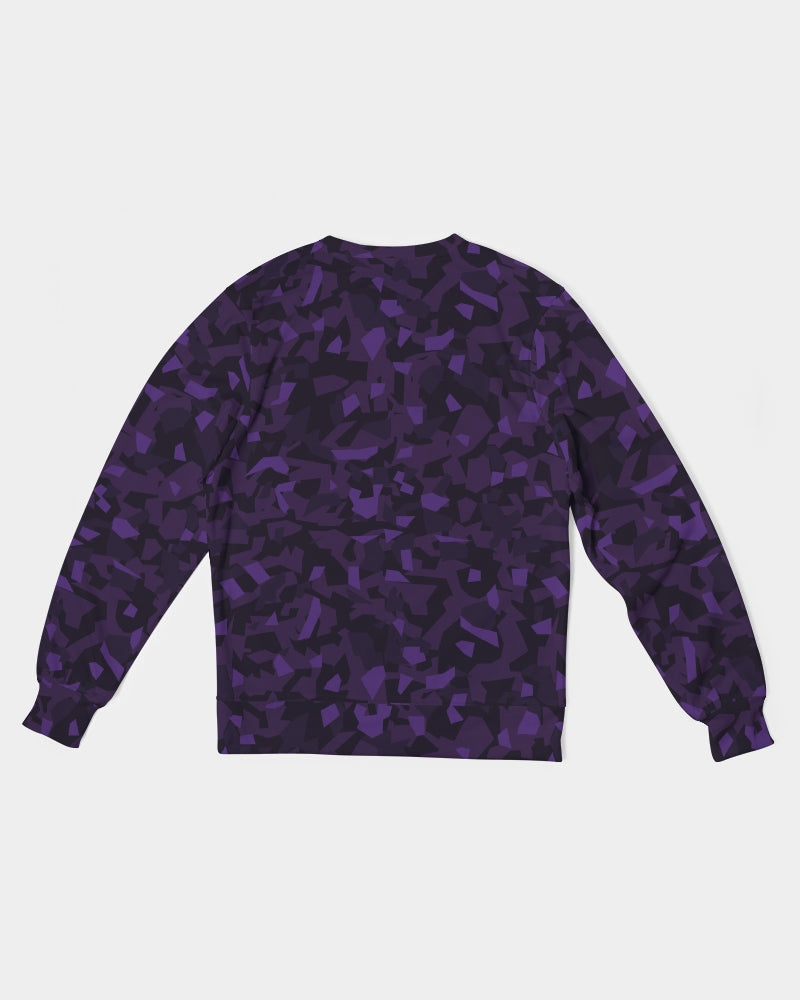 AV Purple Camo Men's Classic French Terry Crewneck Pullover