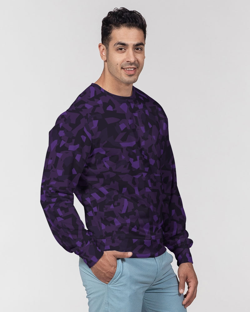 AV Purple Camo Men's Classic French Terry Crewneck Pullover