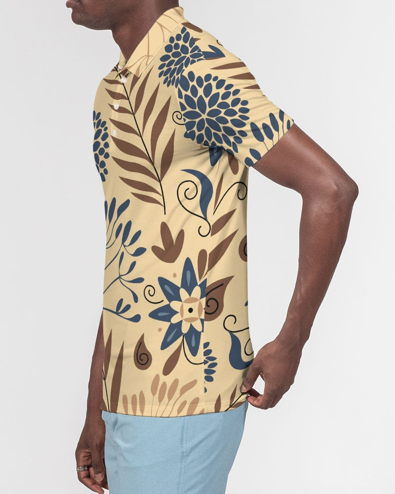 Vintage Paisley Men's Slim Fit Short Sleeve Polo
