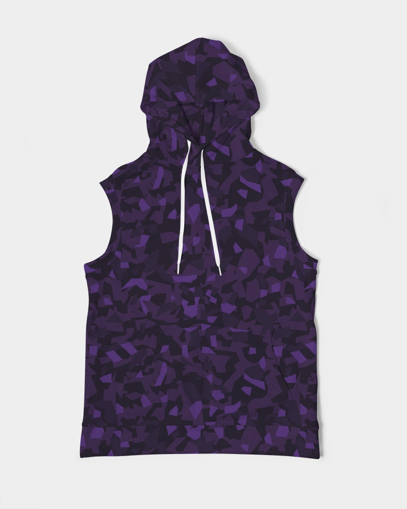 AV Purple Camo Men's Premium Heavyweight Sleeveless Hoodie