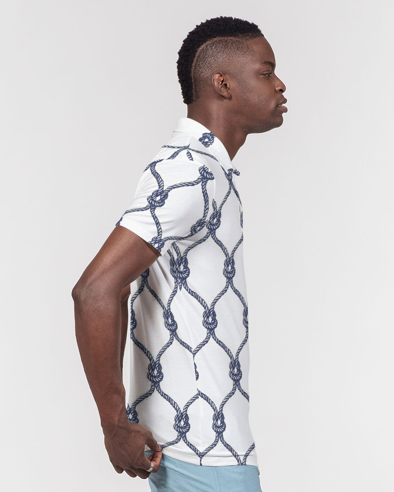 Men's Nautical Knots Slim Fit Polo — bold all-over print by AmbiVirile, view 5