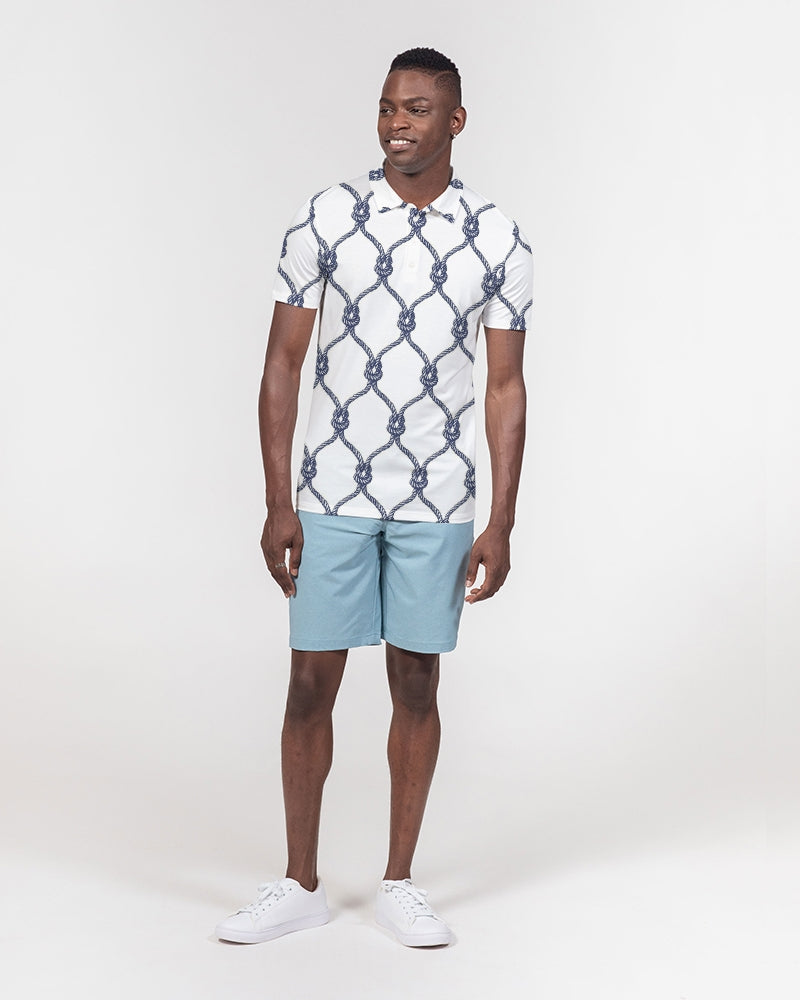 Men's Nautical Knots Slim Fit Polo — bold all-over print by AmbiVirile, view 7