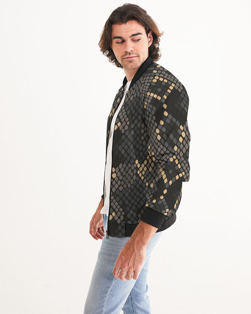 Men's Bohemian Skin Bomber Jacket — bold all-over print by AmbiVirile, side view