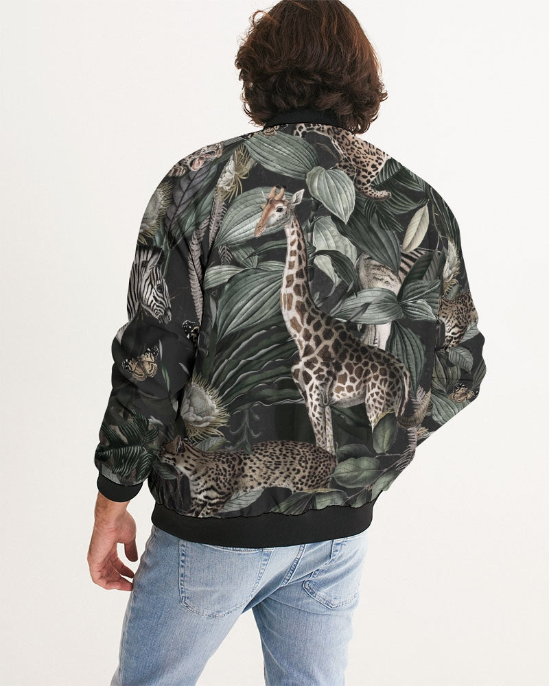 Men's Vintage Safari Bomber Jacket — bold all-over print by AmbiVirile, side view
