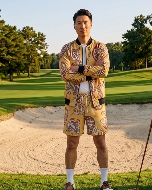 Canary Paisley Bomber Jacket