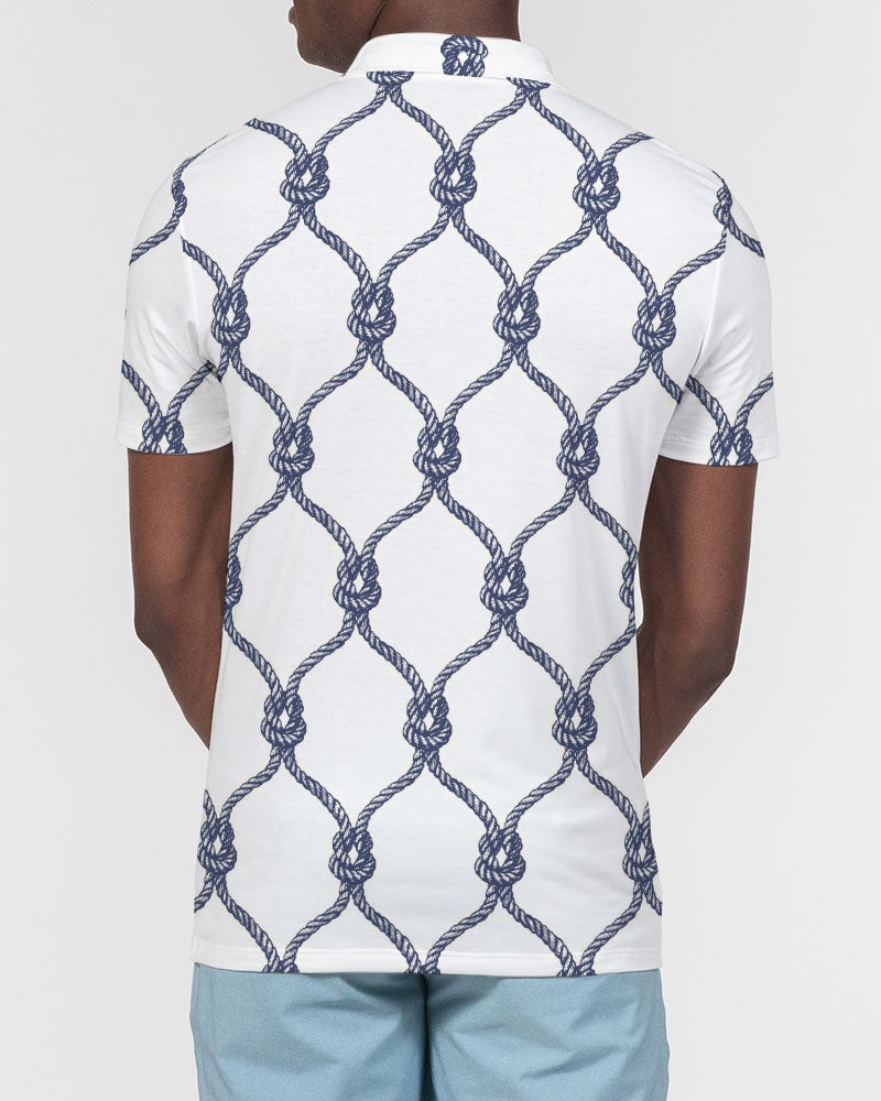 Men's Nautical Knots Slim Fit Polo — bold all-over print by AmbiVirile, view 6